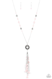 Tasseled Treasure - Pink Paparazzi Necklace (#2753)