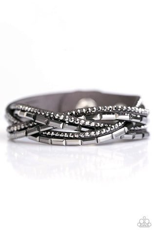 Too Cool For School - Silver Paparazzi Wrap Bracelet