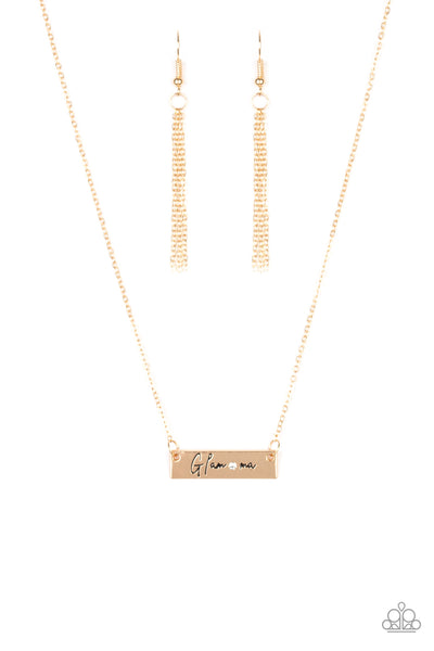 Paparazzi Short Necklace - The GLAM-ma - Gold (#811)