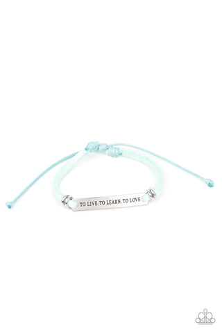 To Live, To Learn, To Love - Blue Paparazzi Bracelet