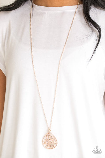 Paparazzi Necklace - BOUGH Down - Rose Gold (#1776)