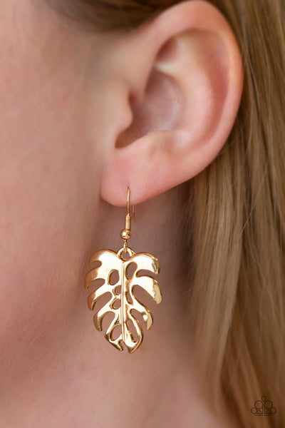 Paparazzi Earrings - Desert Palms - Gold (#996)