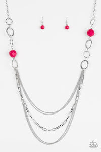 Paprazzi Long Necklace - Margarita Masquerades - Pink