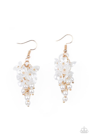 Bountiful Bouquets - Gold Paparazzi Life of the Party June 2021 Earrings