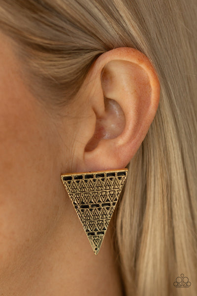 Paparazzi Earrings - Terra Tricolor - Brass (#520)