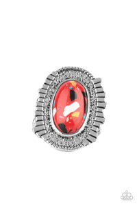 Terrazzo Trendsetter - Red Paparazzi Ring (R243)