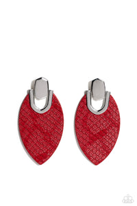 Wildly Workable - Red Paparazzi Earring (#5531)