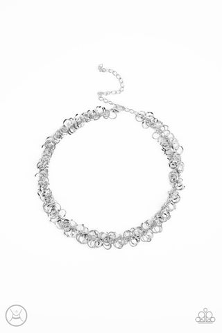 Cause a Commotion - Silver Paparazzi Necklace (#4061)