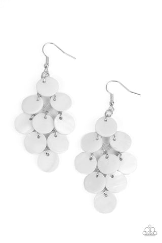 Tropical Tryst - White Paparazzi Earring (1473)