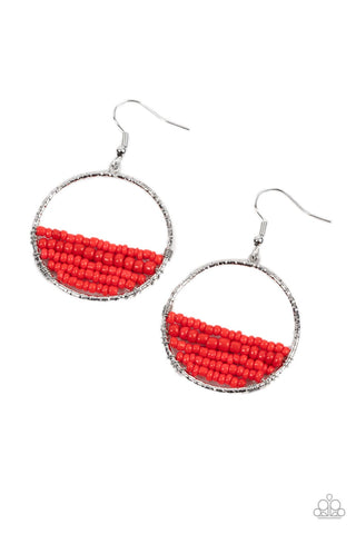 Head-Over-Horizons - Red Paparazzi Earring (#4990)