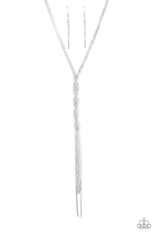 Impressively Icy - White Paparazzi Necklace Life of the Party March 2022 (LOP12)