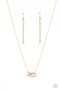Hugs and Kisses - Gold Paparazzi Necklace (747)