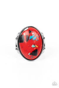 Majestic Marbling - Red Paparazzi Ring (R246)