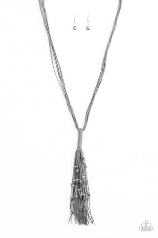 Hand-Knotted Knockout - Silver-Paparazzi Necklace (#824)