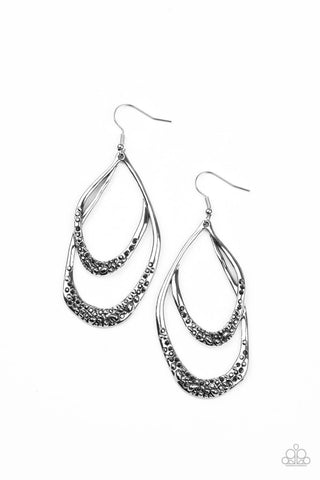 Beyond Your GLEAMS - Silver Paparazzi Earrings (#2637)