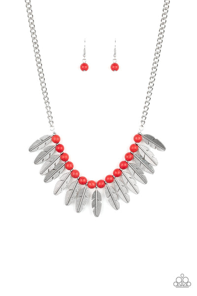 Paparazzi Necklace - Desert Plumes - Red (#1772)