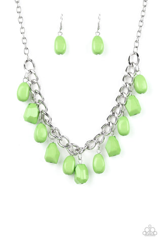Take The COLOR Wheel! - Green-Paparazzi Necklace (#901)