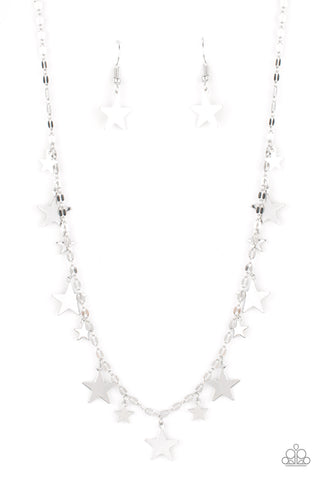 Starry Shindig - Silver Paparazzi Necklace (#4334)