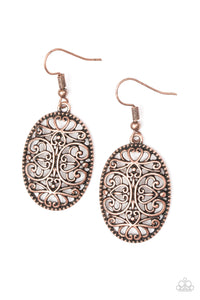 Wistfully Whimsical - Copper-Paparazzi Earrings (#927)